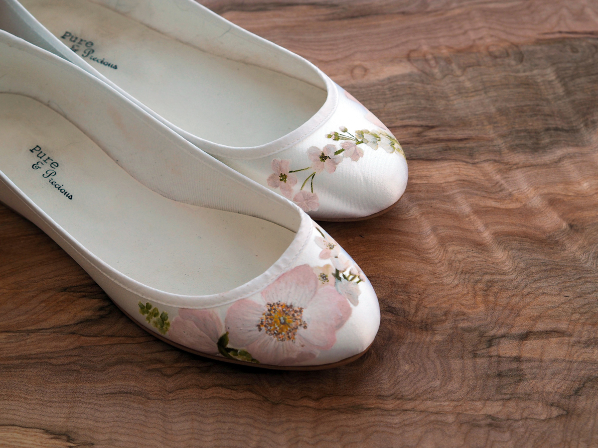 Hand-Painted Wedding Shoes by Elizabeth & Rose