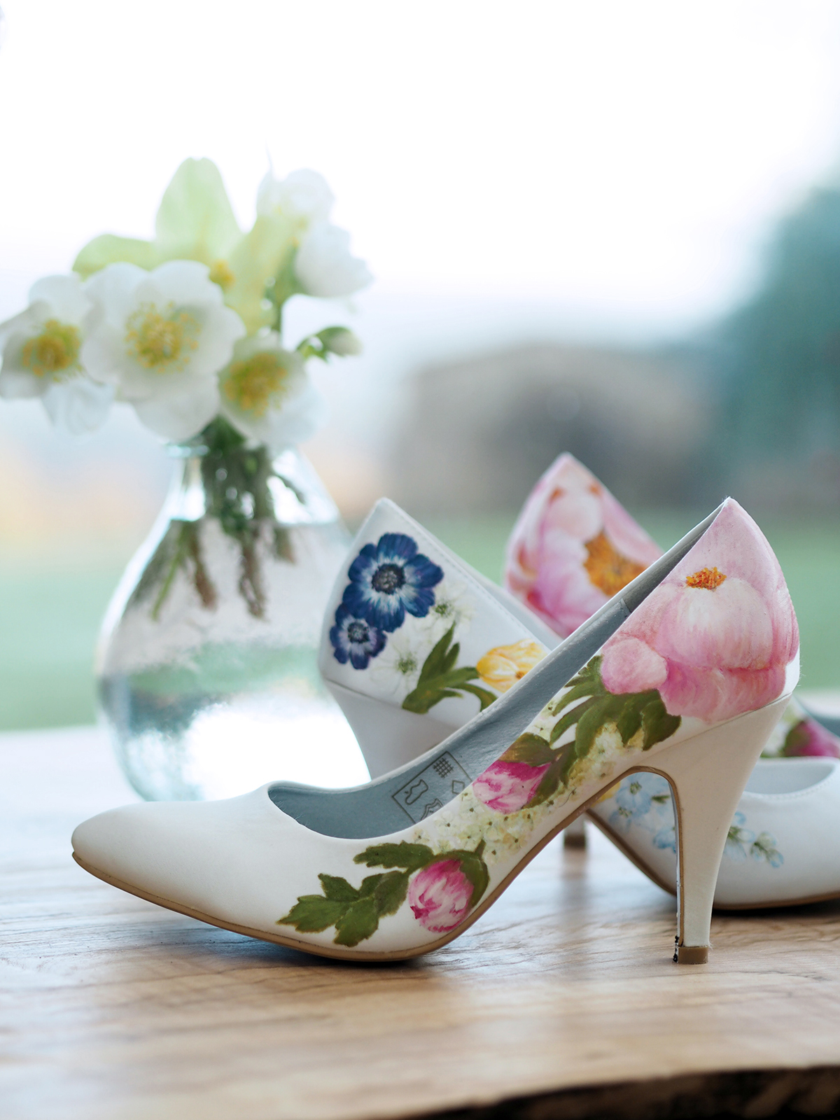 Hand-Painted Wedding Shoes by Elizabeth & Rose