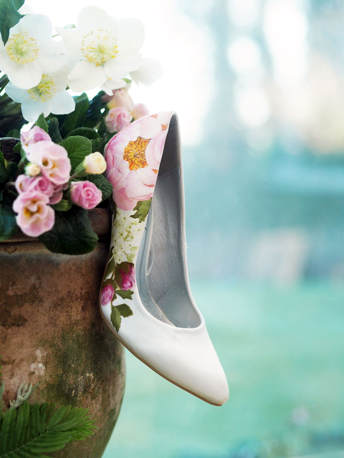 Hand-Painted Wedding Shoes by Elizabeth & Rose