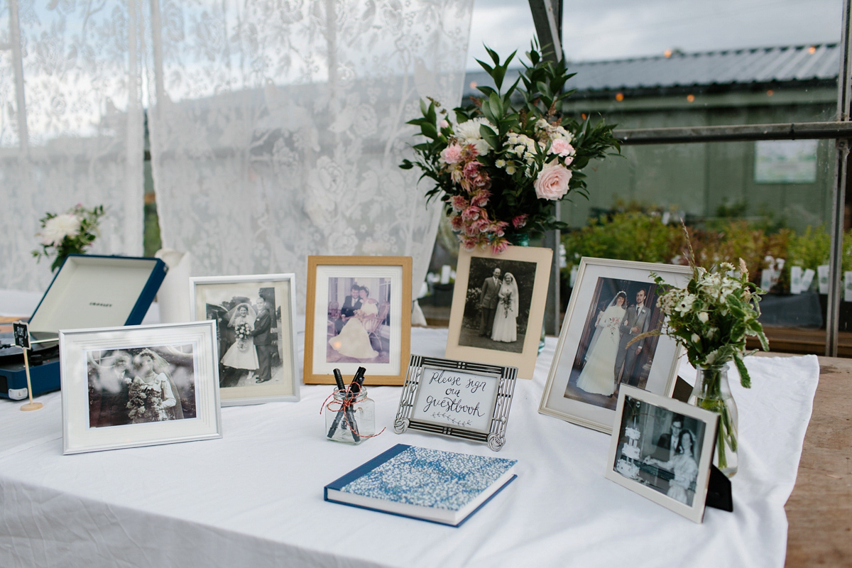 Rosa wore a boho dress by eco-bridal fashion label Minna for her vegetarian feast, secret herb garden wedding. Photography by Caro Weiss.