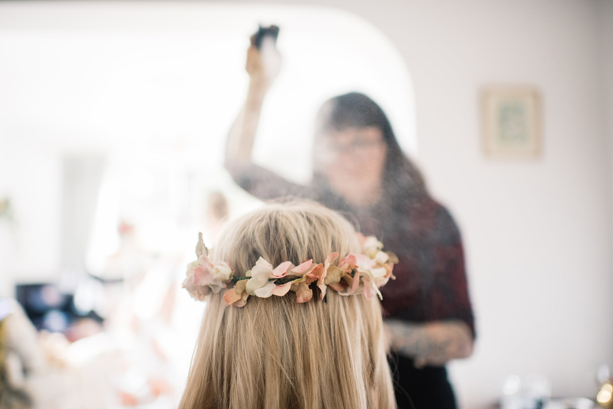 Bride Heidi wears Rime Arodaky separates for her French wedding in Ireland. Kat Mervyn Photography.