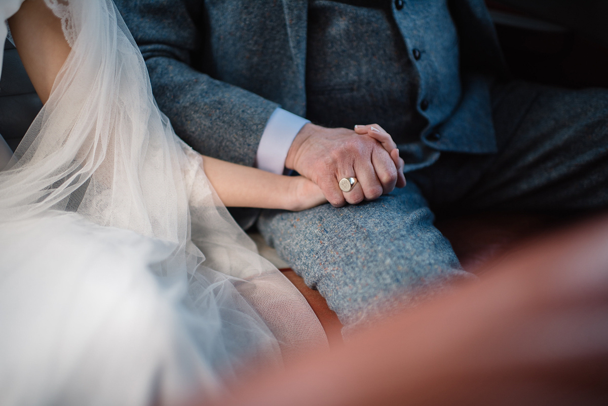 Bride Heidi wears Rime Arodaky separates for her French wedding in Ireland. Kat Mervyn Photography.