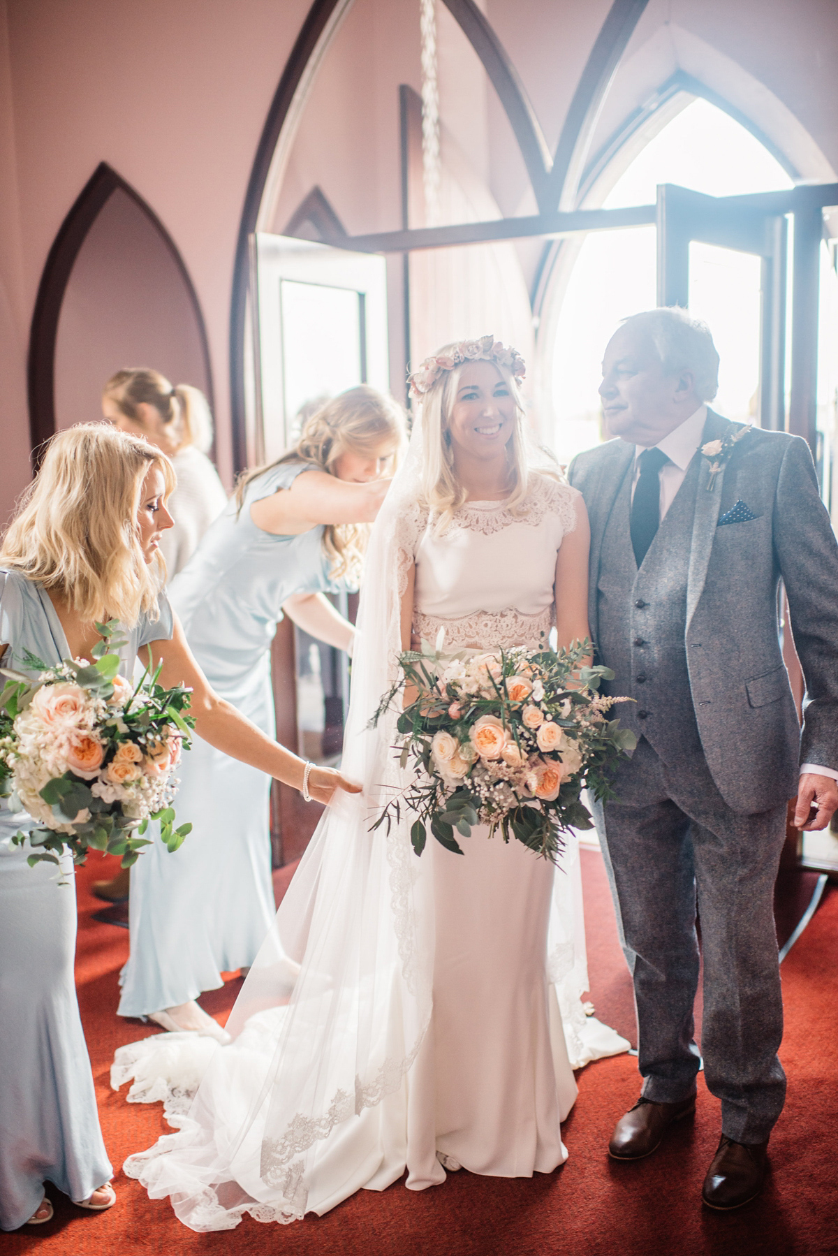 Bride Heidi wears Rime Arodaky separates for her French wedding in Ireland. Kat Mervyn Photography.