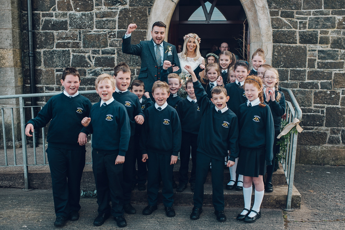 Bride Heidi wears Rime Arodaky separates for her French wedding in Ireland. Kat Mervyn Photography.