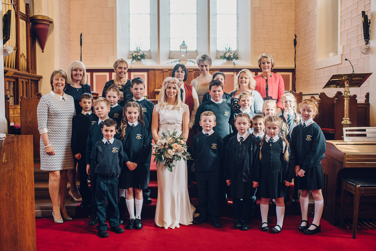 Bride Heidi wears Rime Arodaky separates for her French wedding in Ireland. Kat Mervyn Photography.