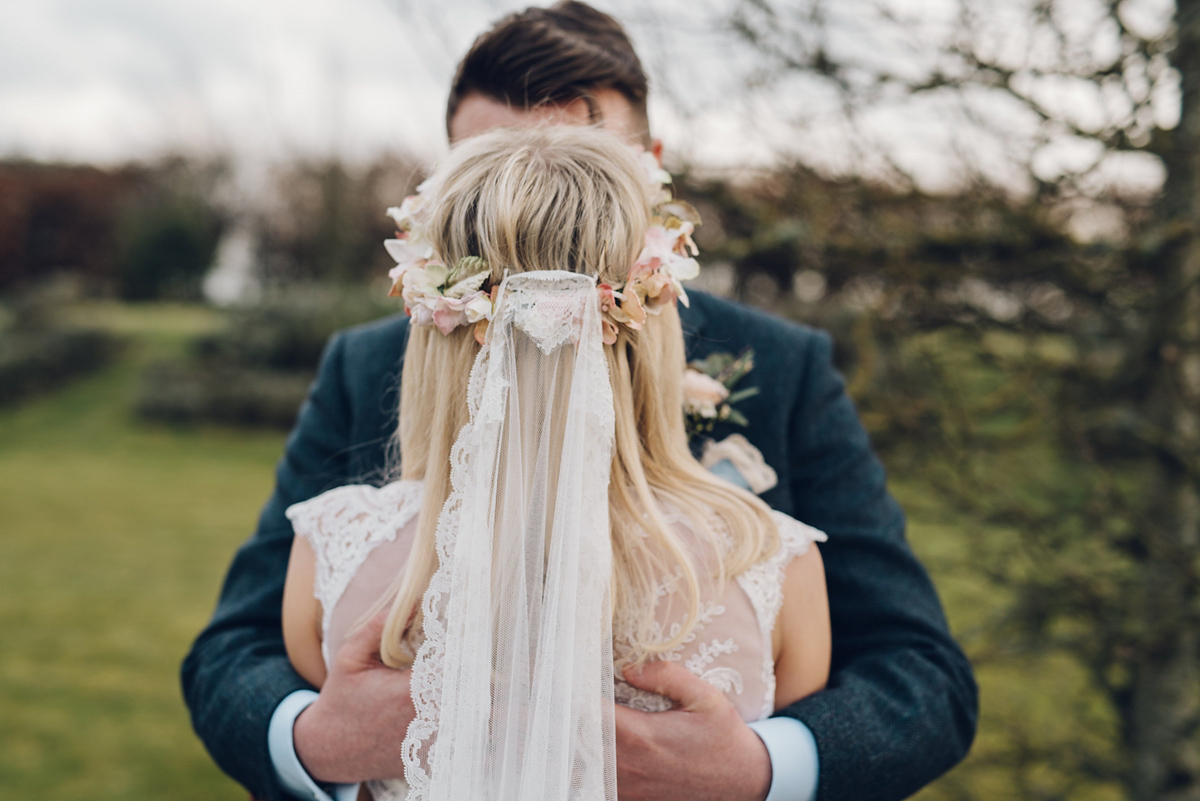 Bride Heidi wears Rime Arodaky separates for her French wedding in Ireland. Kat Mervyn Photography.