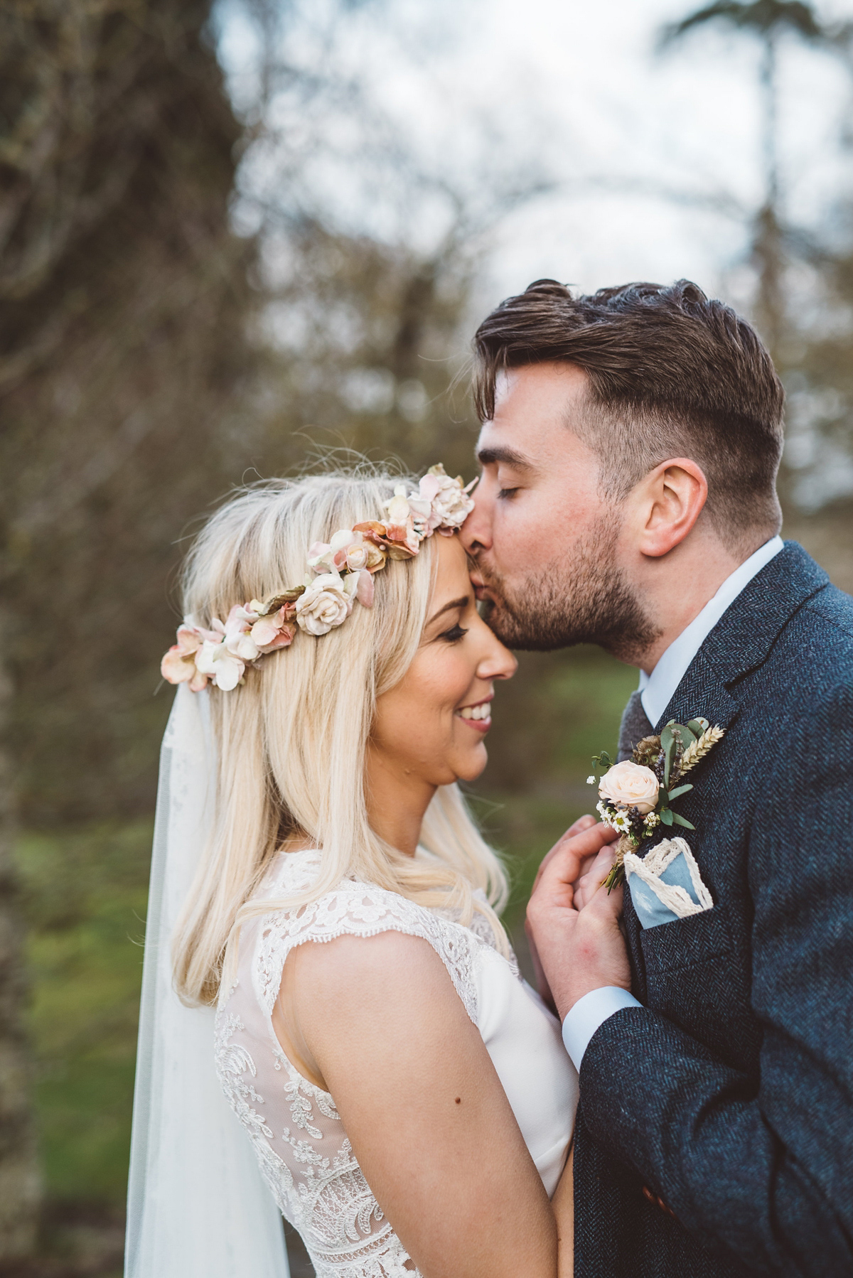 Bride Heidi wears Rime Arodaky separates for her French wedding in Ireland. Kat Mervyn Photography.