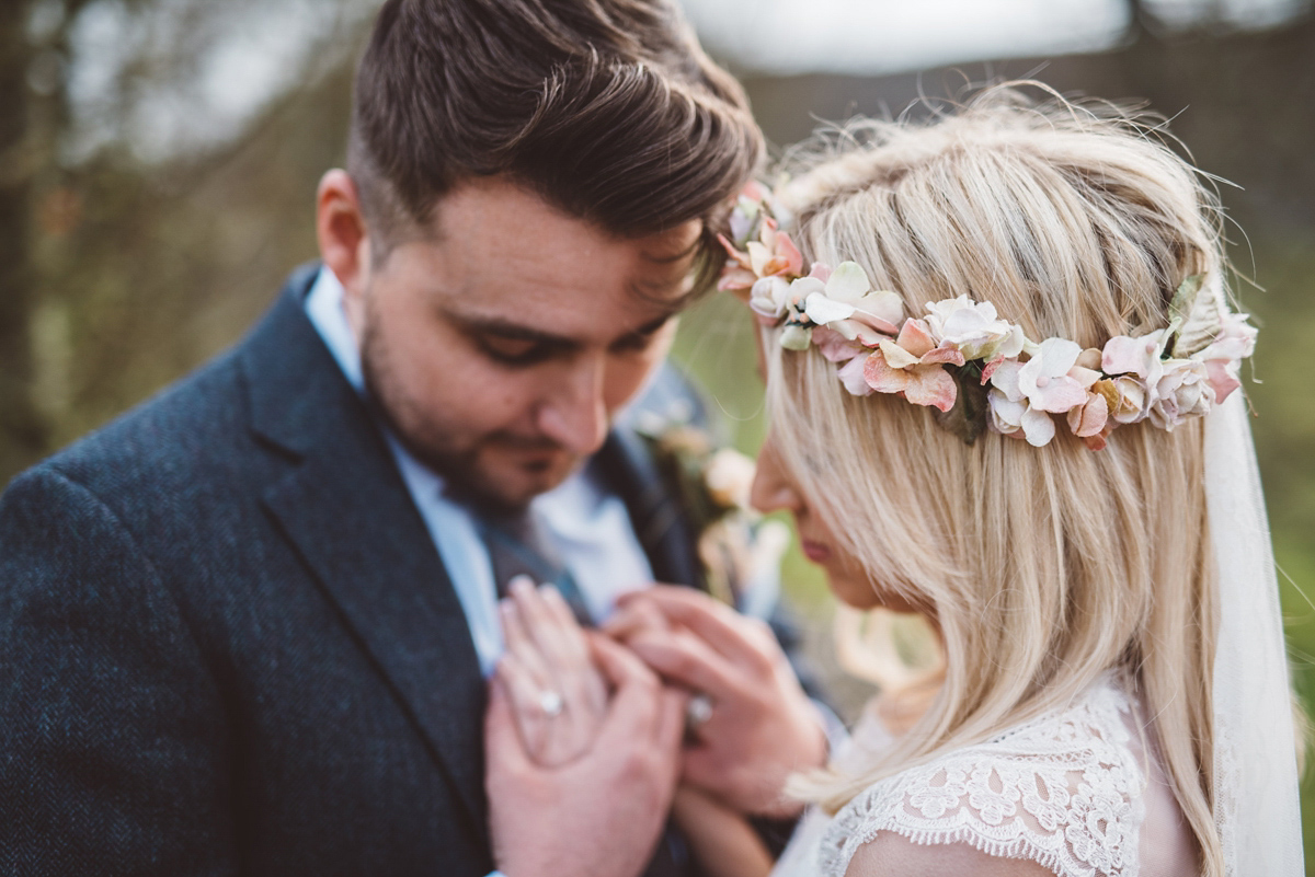 Bride Heidi wears Rime Arodaky separates for her French wedding in Ireland. Kat Mervyn Photography.