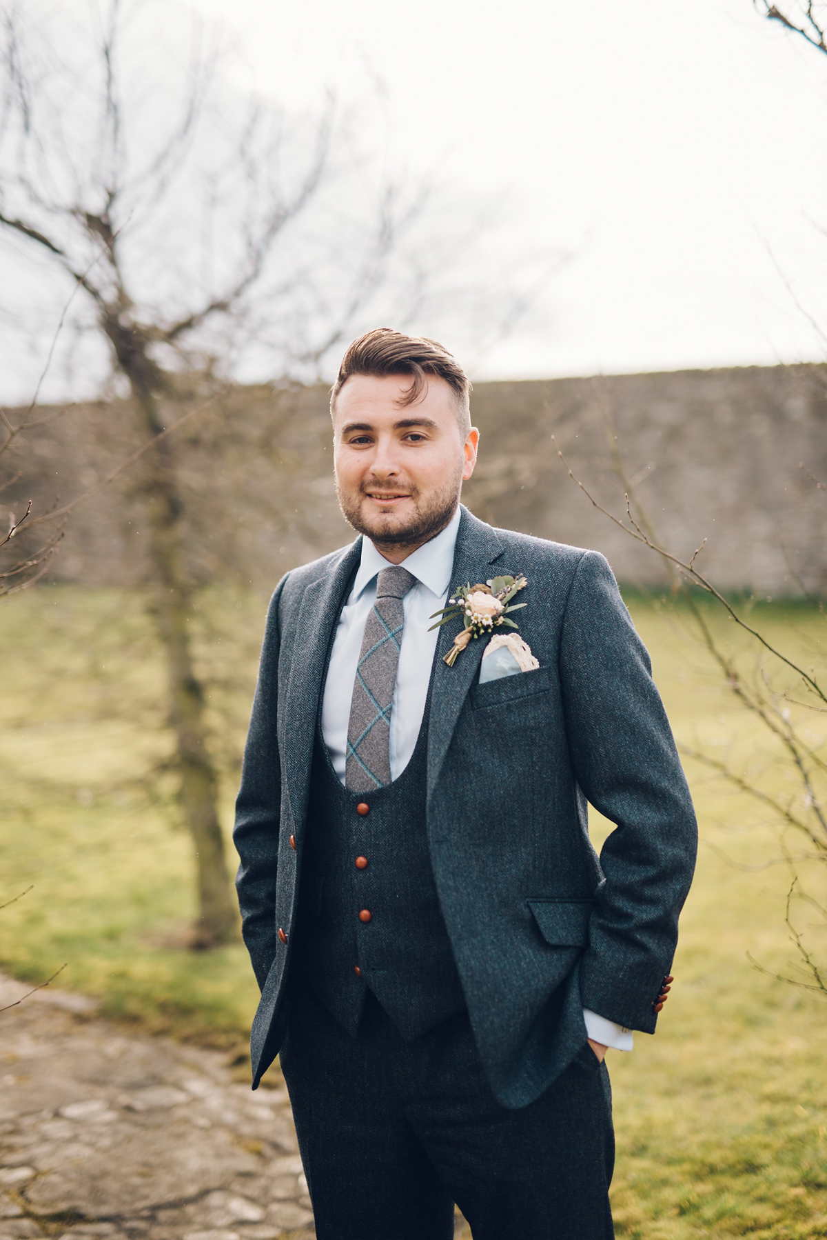 Bride Heidi wears Rime Arodaky separates for her French wedding in Ireland. Kat Mervyn Photography.