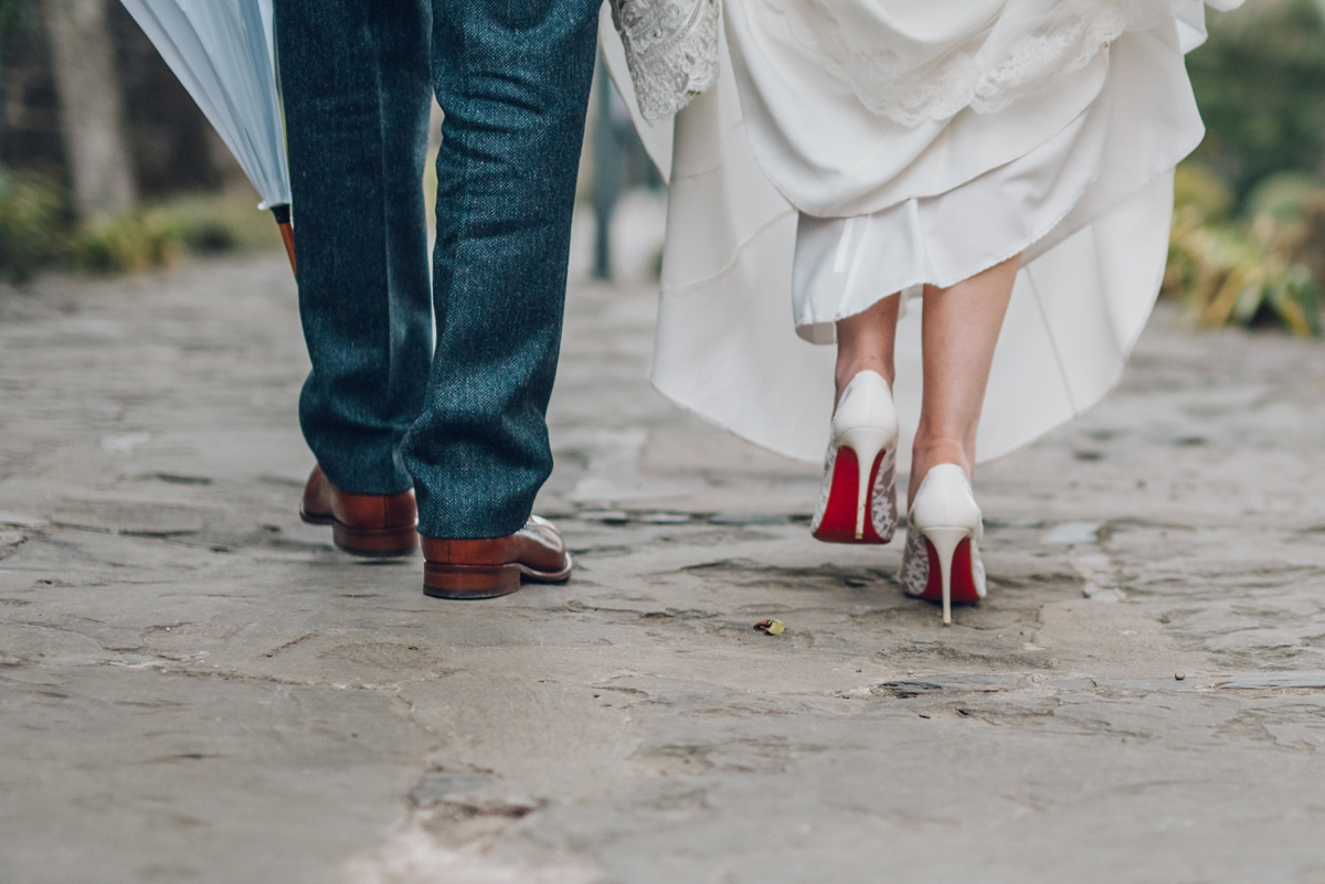 Bride Heidi wears Rime Arodaky separates for her French wedding in Ireland. Kat Mervyn Photography.