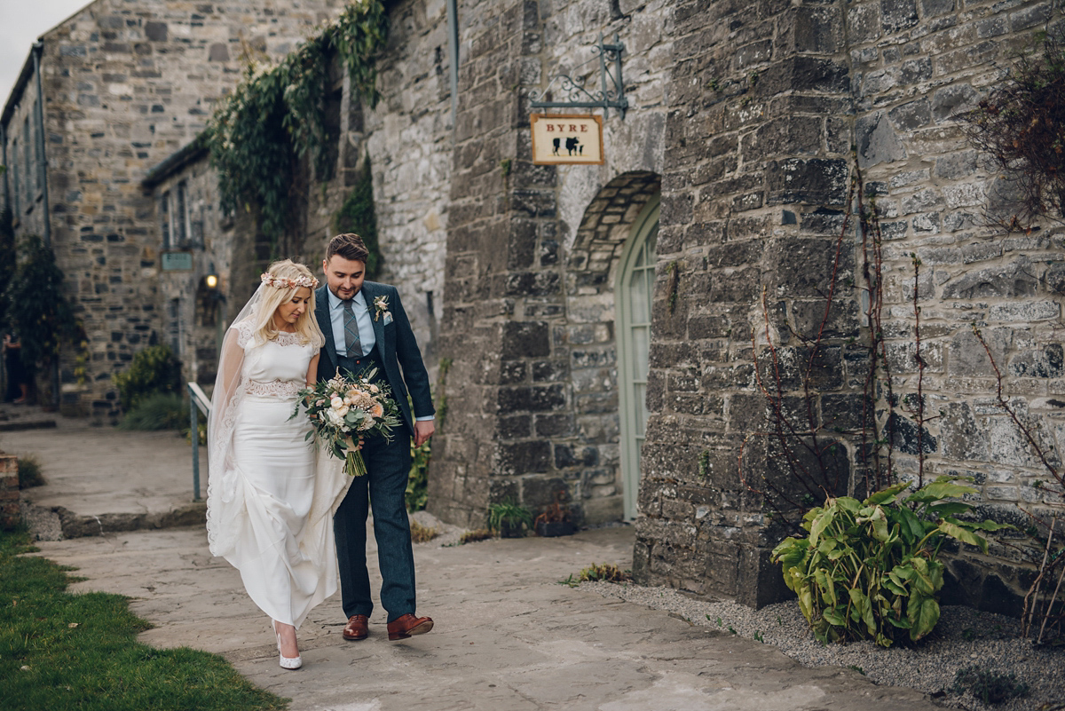 Bride Heidi wears Rime Arodaky separates for her French wedding in Ireland. Kat Mervyn Photography.