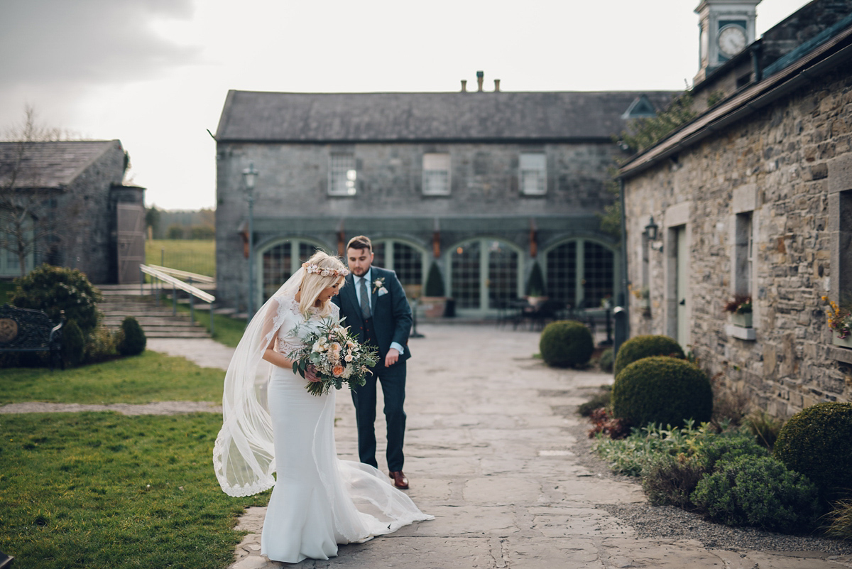 Bride Heidi wears Rime Arodaky separates for her French wedding in Ireland. Kat Mervyn Photography.