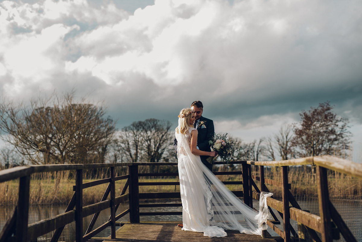 Bride Heidi wears Rime Arodaky separates for her French wedding in Ireland. Kat Mervyn Photography.