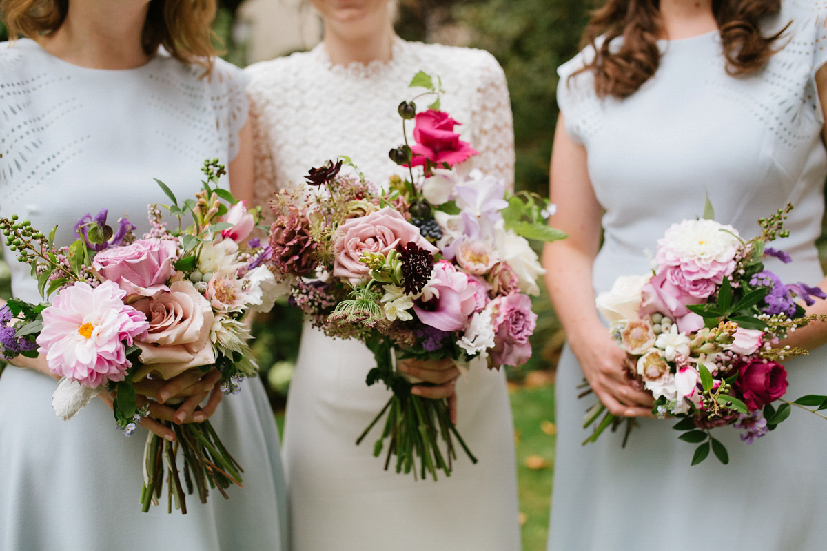 Faye wore a long sleeved, backless Self Portrait dress for her fuss-free, chic and modern wedding at the ICA in London. Photography by Emma Case.