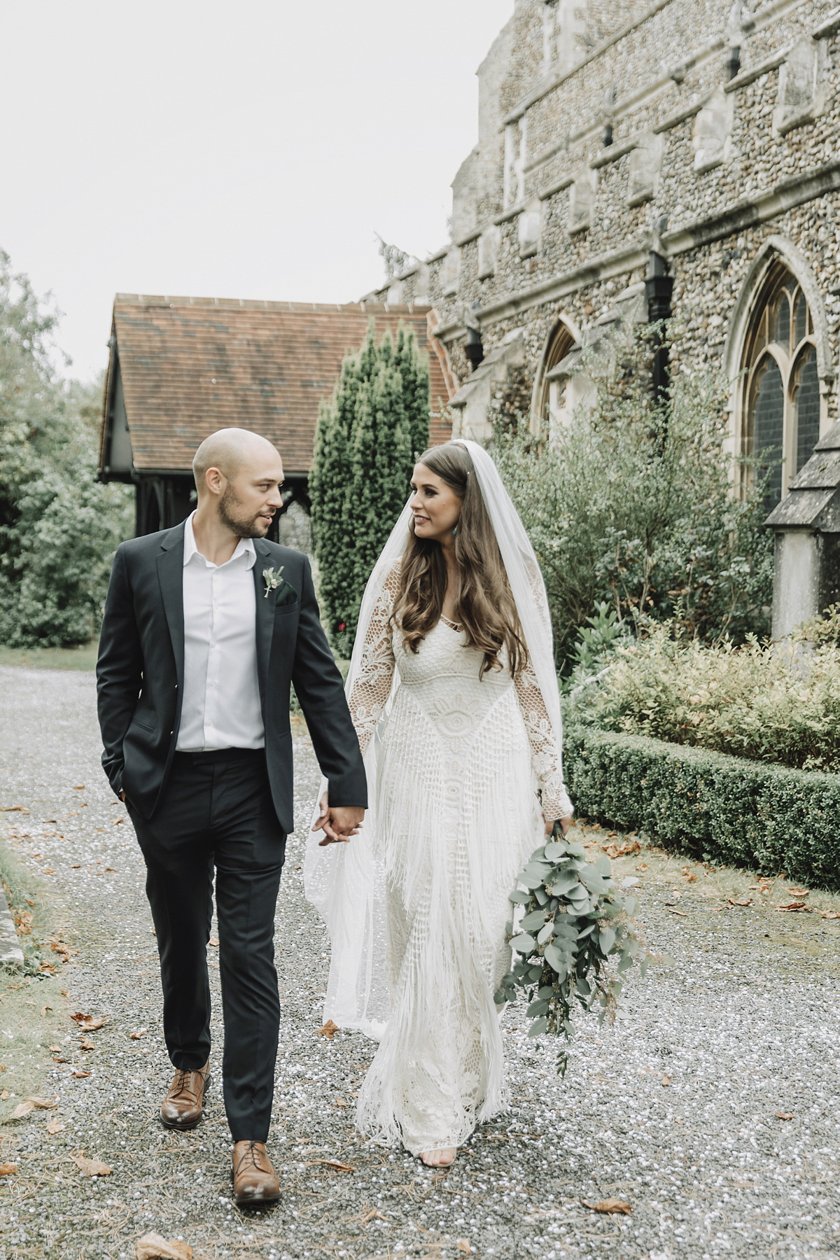 Toria wore a Rue de Seine gown for her natural, organic, Kinfolk inspired and bohemian wedding. Photography by Kat Hill.