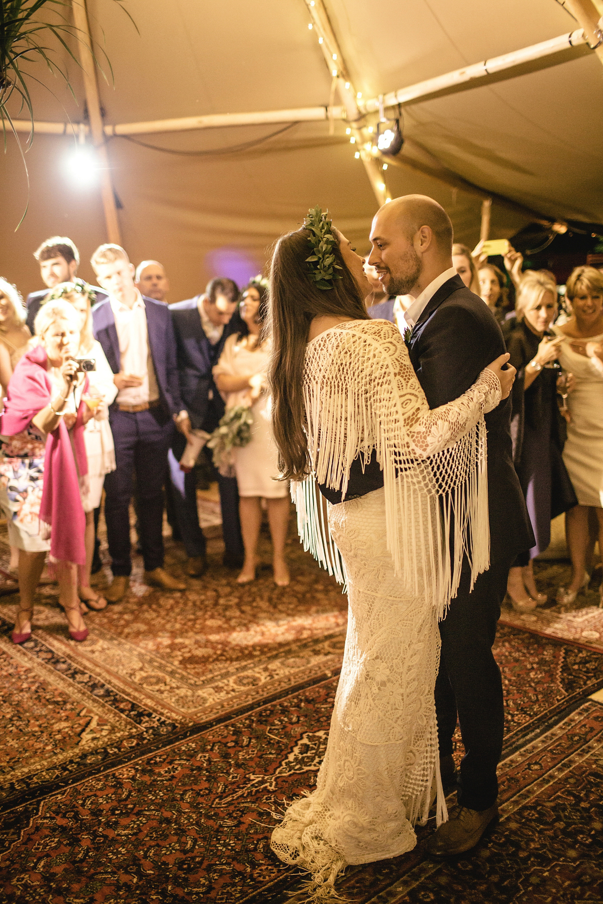 Toria wore a Rue de Seine gown for her natural, organic, Kinfolk inspired and bohemian wedding. Photography by Kat Hill.