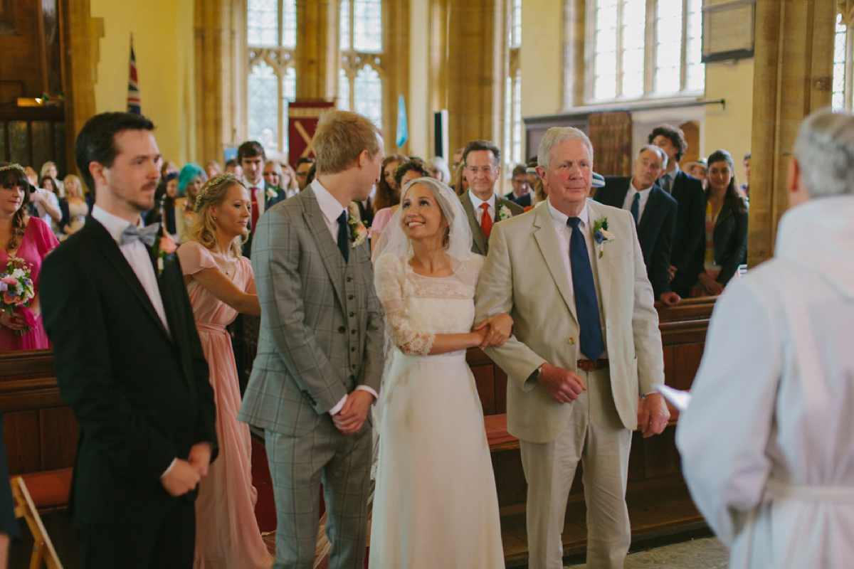 Elizabeth wore a Laure de Sagazan gown for her romantic, fun and colourful Somerset wedding. Photography by The Retreat.