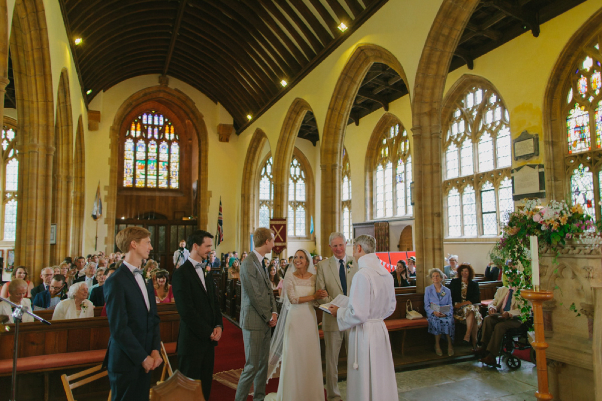 Elizabeth wore a Laure de Sagazan gown for her romantic, fun and colourful Somerset wedding. Photography by The Retreat.