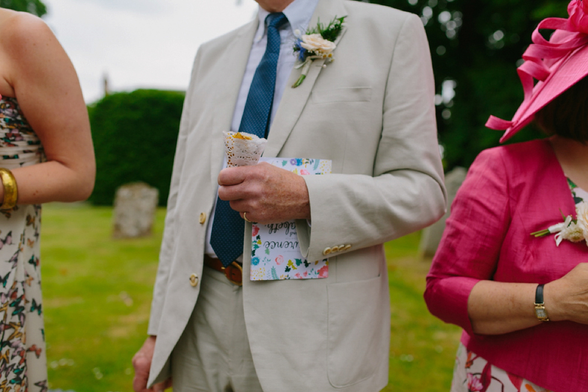 Elizabeth wore a Laure de Sagazan gown for her romantic, fun and colourful Somerset wedding. Photography by The Retreat.