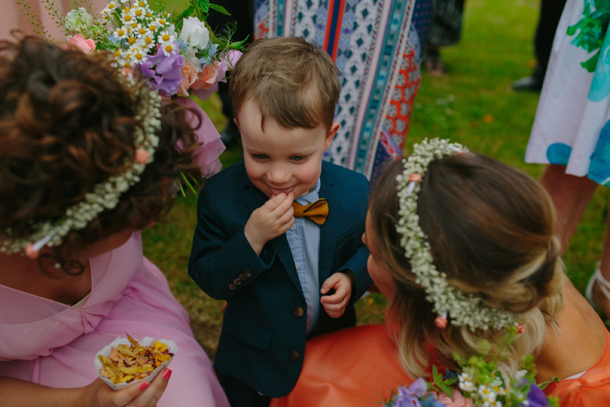 Elizabeth wore a Laure de Sagazan gown for her romantic, fun and colourful Somerset wedding. Photography by The Retreat.