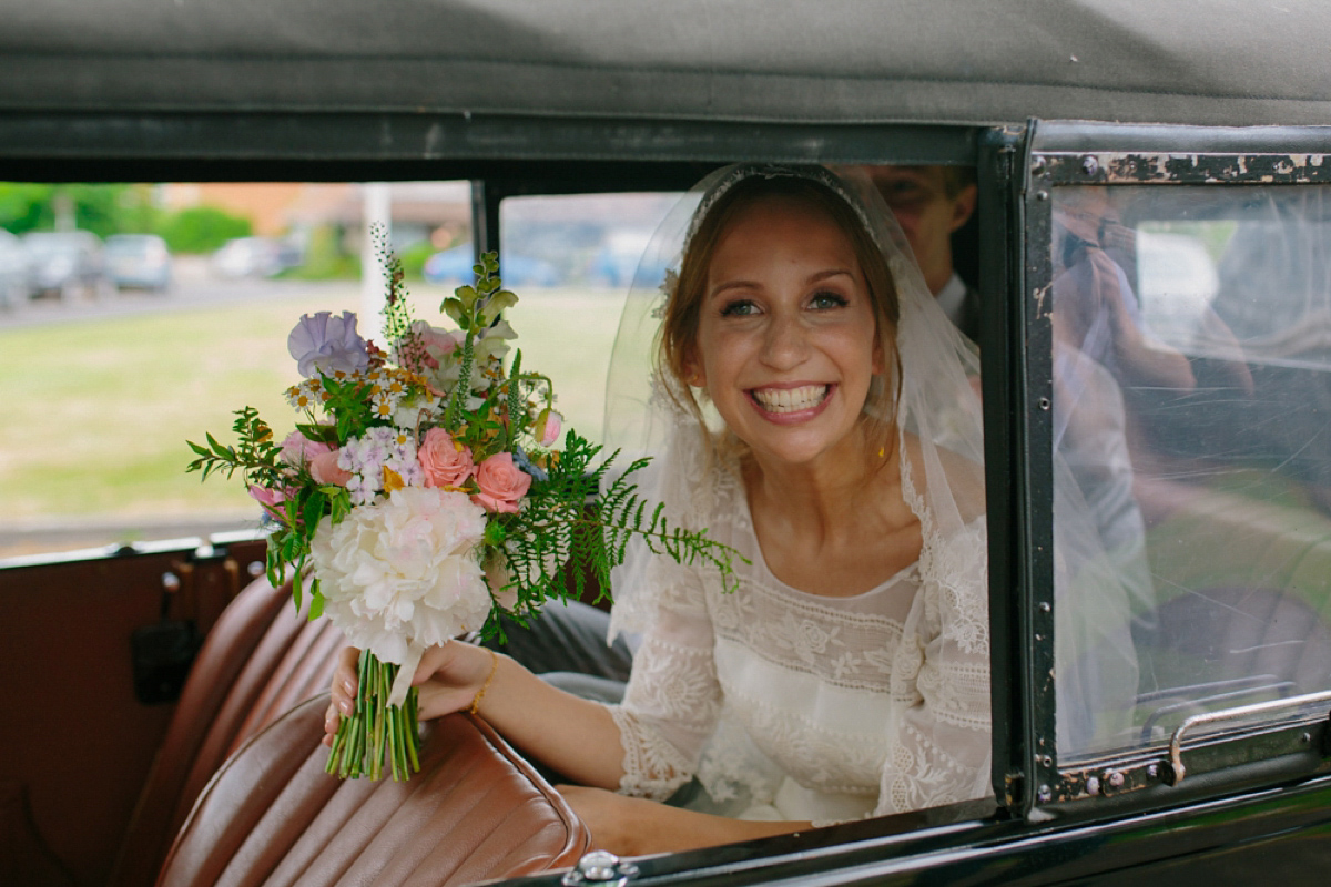 Elizabeth wore a Laure de Sagazan gown for her romantic, fun and colourful Somerset wedding. Photography by The Retreat.