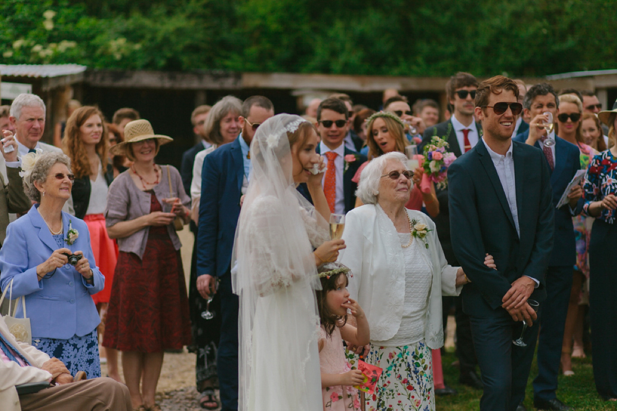 Elizabeth wore a Laure de Sagazan gown for her romantic, fun and colourful Somerset wedding. Photography by The Retreat.