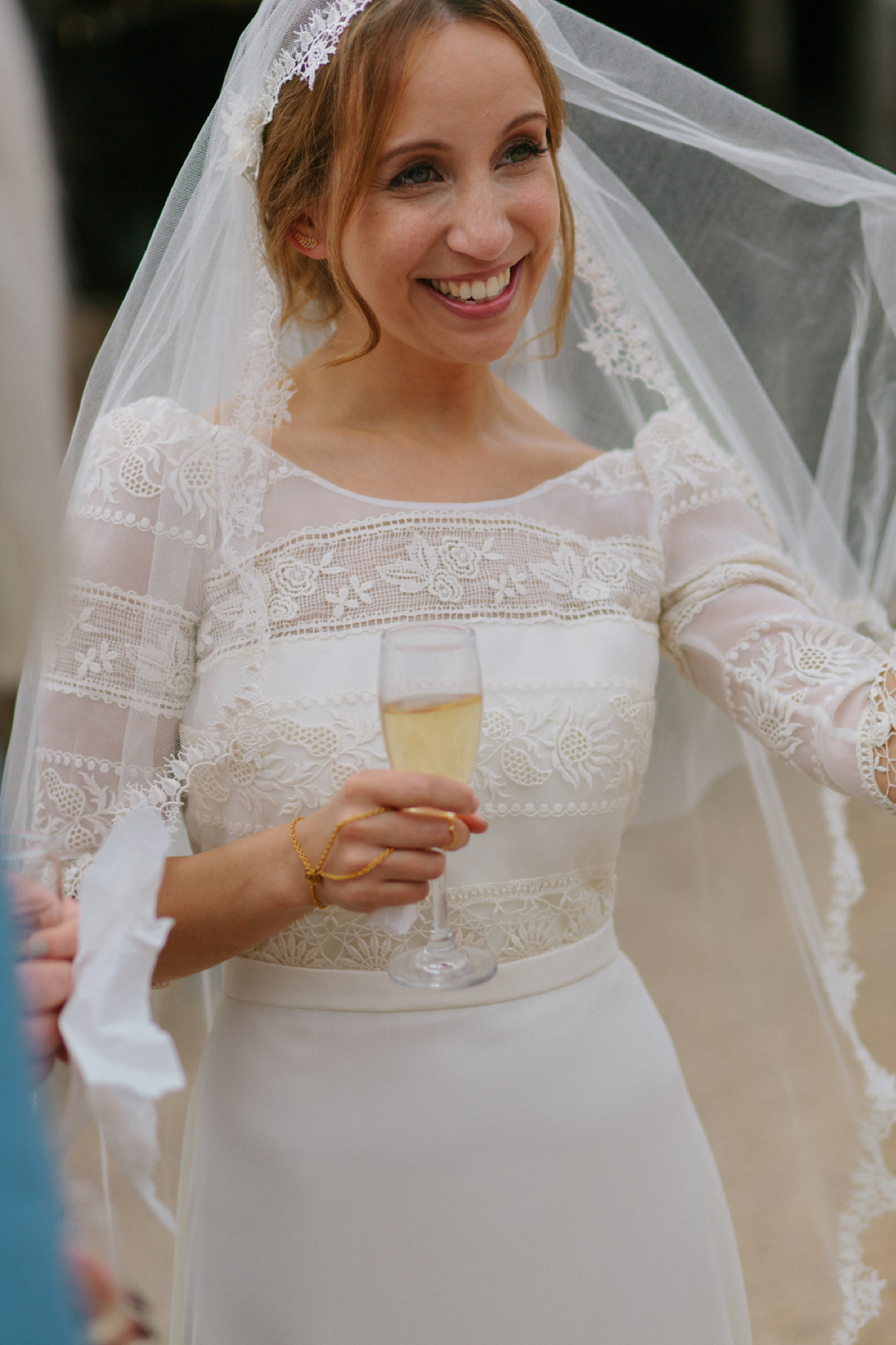 Elizabeth wore a Laure de Sagazan gown for her romantic, fun and colourful Somerset wedding. Photography by The Retreat.