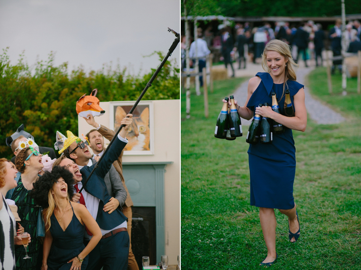 Elizabeth wore a Laure de Sagazan gown for her romantic, fun and colourful Somerset wedding. Photography by The Retreat.