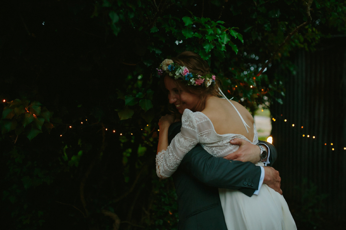 Elizabeth wore a Laure de Sagazan gown for her romantic, fun and colourful Somerset wedding. Photography by The Retreat.