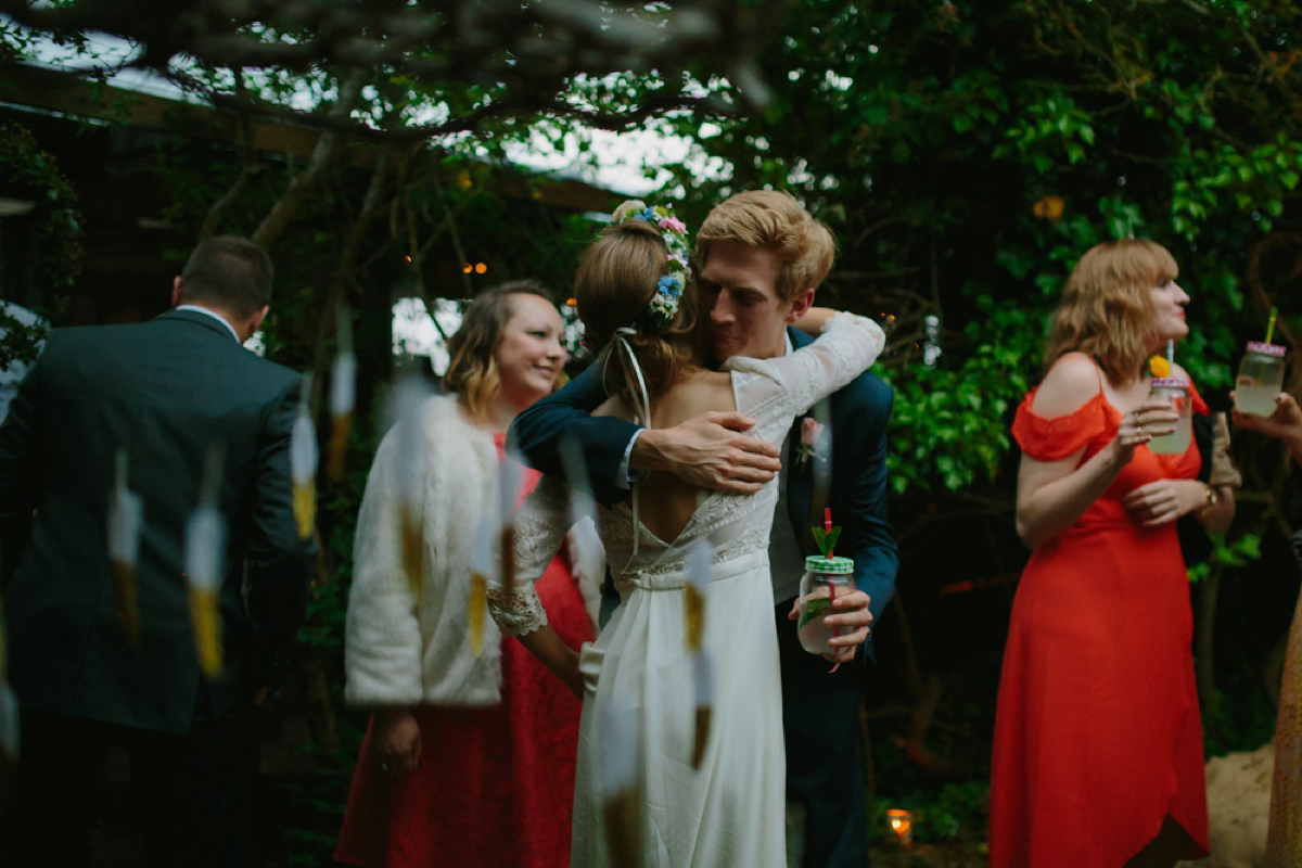 Elizabeth wore a Laure de Sagazan gown for her romantic, fun and colourful Somerset wedding. Photography by The Retreat.