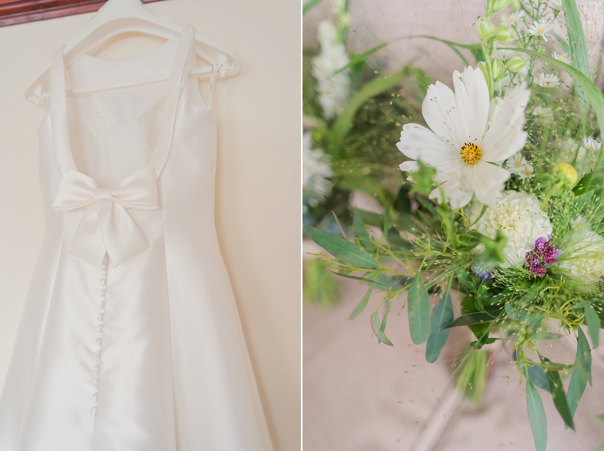 Lyndsey wore a Pronovias gown for her cycling inspired Suffolk Village wedding. Photography by Kerrie Mitchell.