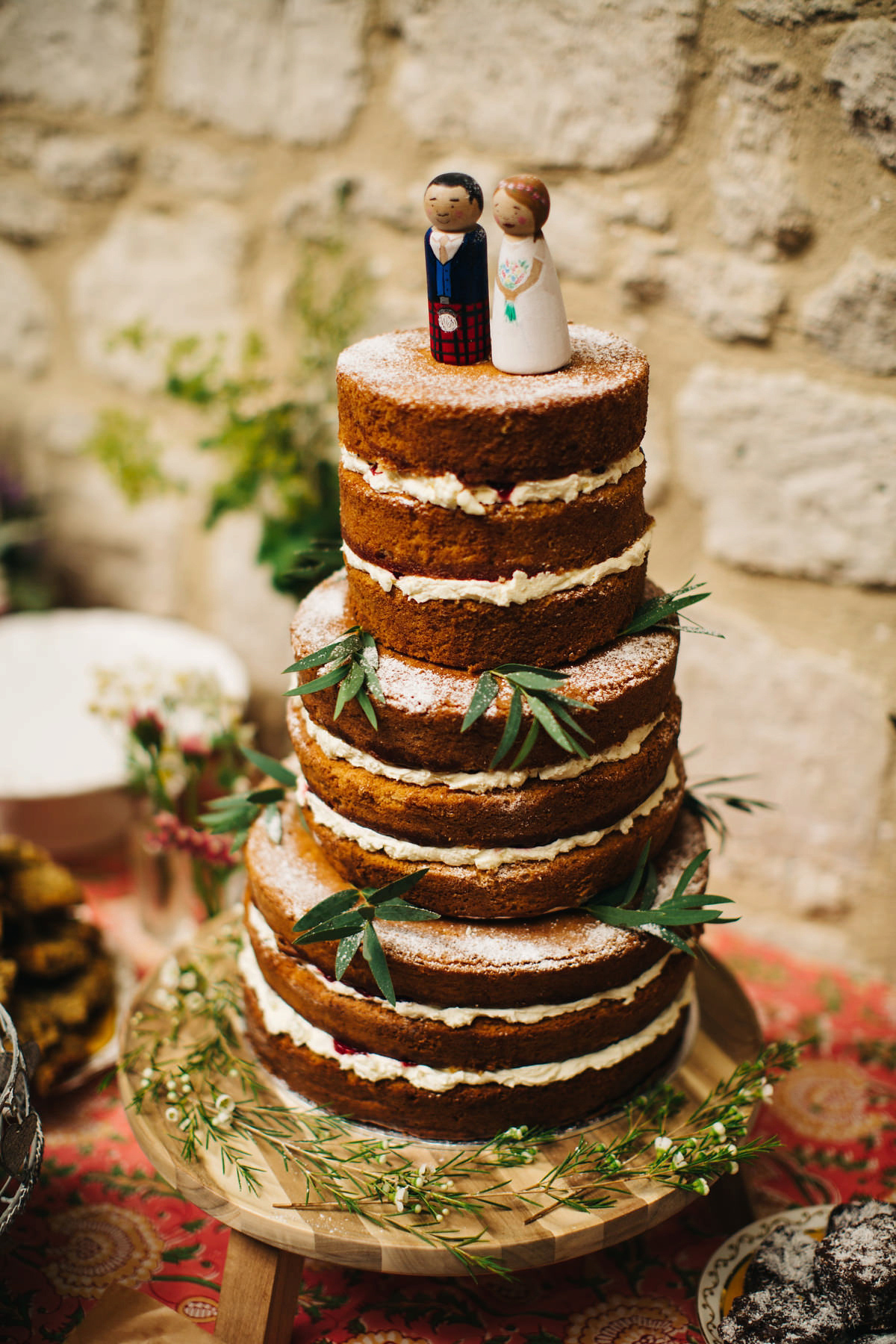 Sarah wore a Grace Loves Lace dress for her rustic Dorset barn wedding with paper cranes. Photography by Richard Skins.