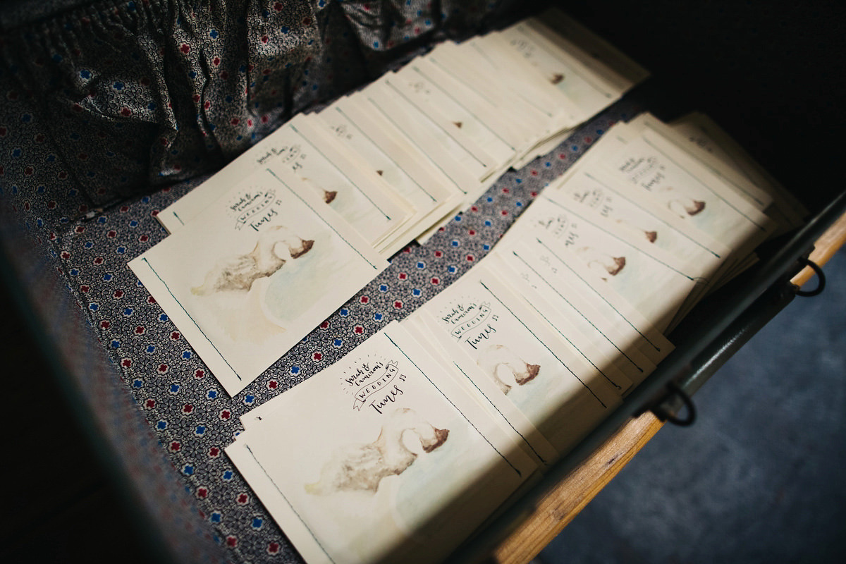 Sarah wore a Grace Loves Lace dress for her rustic Dorset barn wedding with paper cranes. Photography by Richard Skins.