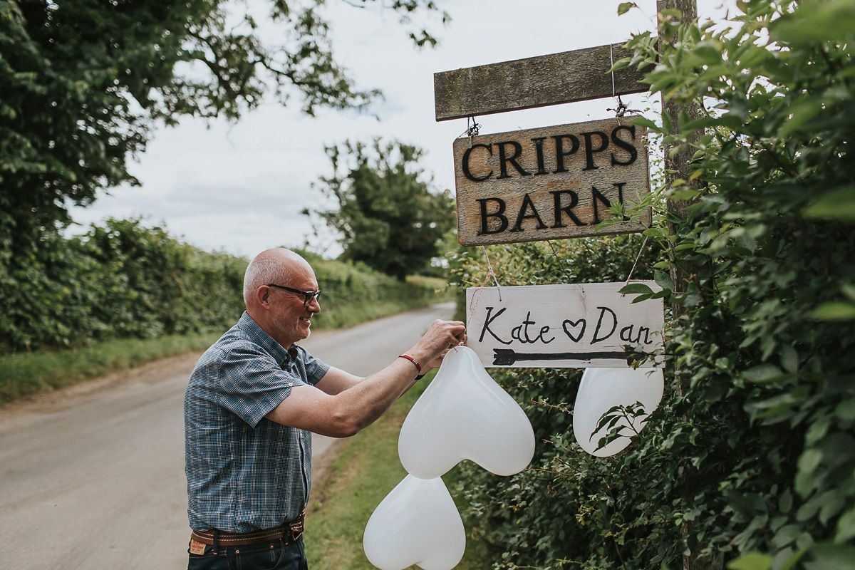 Kate were a personalised and embroidered Hermione de Paula gown for her Cripps Barn Wedding. Photography by Lee Garland.