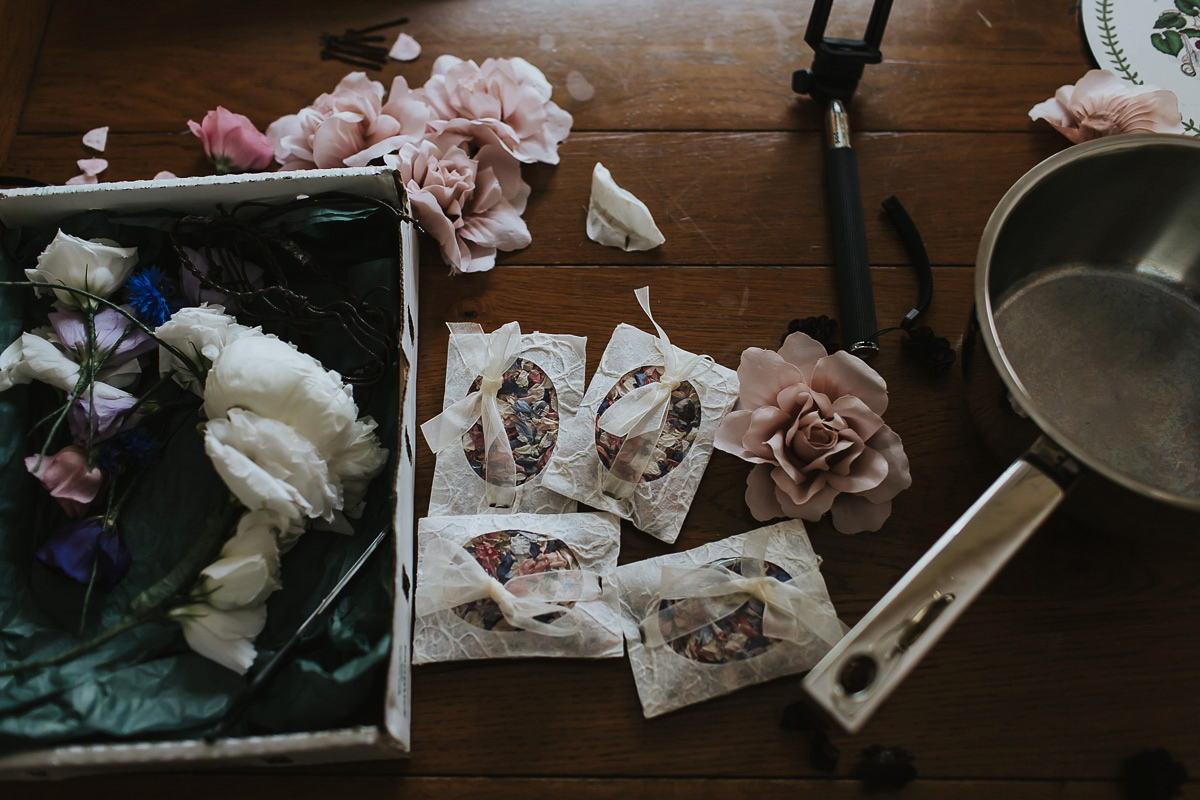 Kate were a personalised and embroidered Hermione de Paula gown for her Cripps Barn Wedding. Photography by Lee Garland.