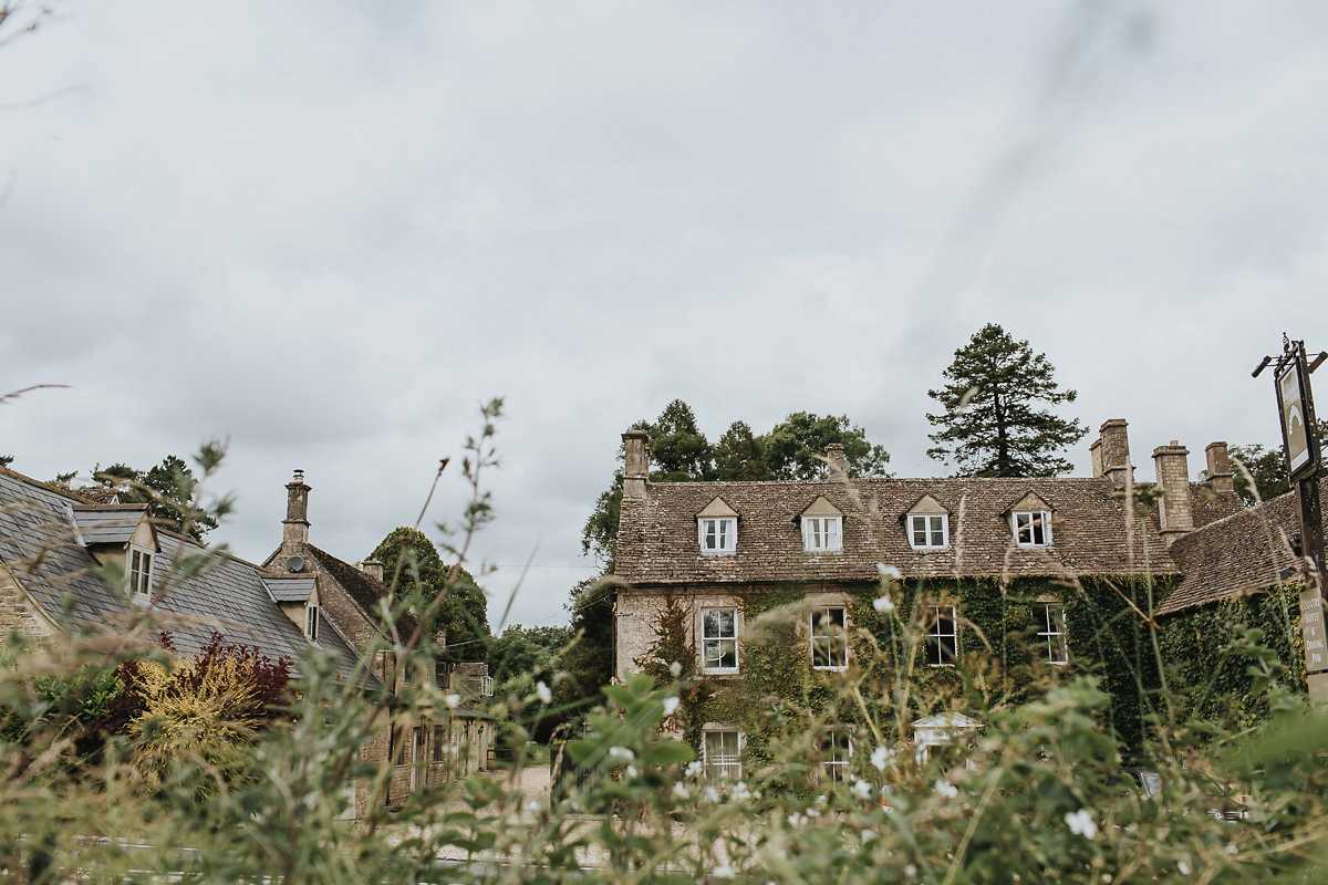 Kate were a personalised and embroidered Hermione de Paula gown for her Cripps Barn Wedding. Photography by Lee Garland.