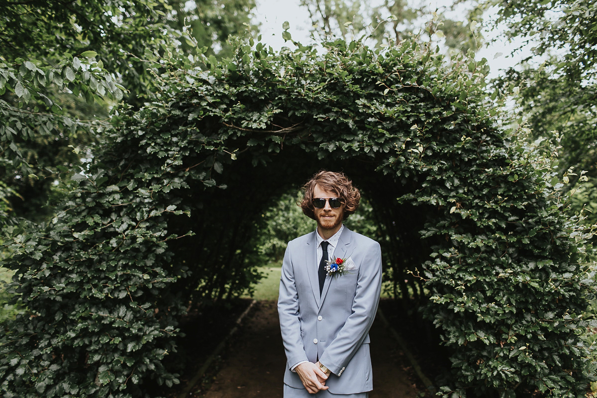 Kate were a personalised and embroidered Hermione de Paula gown for her Cripps Barn Wedding. Photography by Lee Garland.