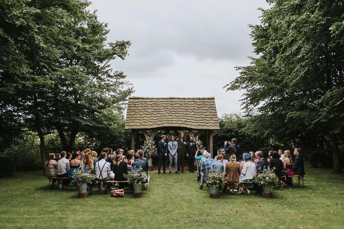 Kate were a personalised and embroidered Hermione de Paula gown for her Cripps Barn Wedding. Photography by Lee Garland.