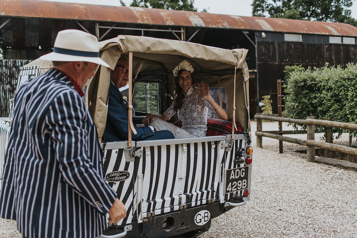 Kate were a personalised and embroidered Hermione de Paula gown for her Cripps Barn Wedding. Photography by Lee Garland.