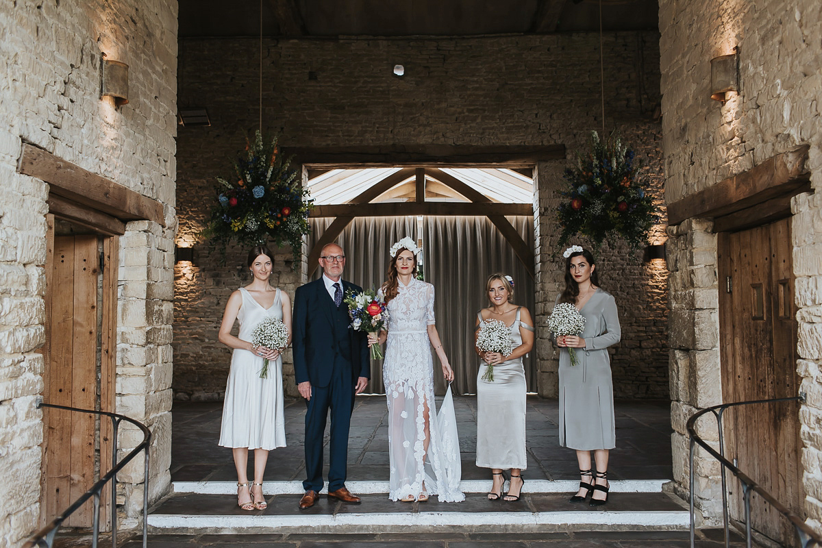 Kate were a personalised and embroidered Hermione de Paula gown for her Cripps Barn Wedding. Photography by Lee Garland.