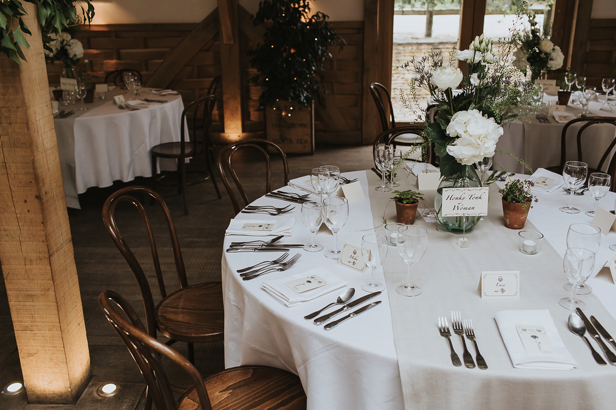 Kate were a personalised and embroidered Hermione de Paula gown for her Cripps Barn Wedding. Photography by Lee Garland.