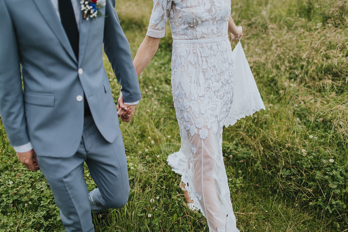 Kate were a personalised and embroidered Hermione de Paula gown for her Cripps Barn Wedding. Photography by Lee Garland.