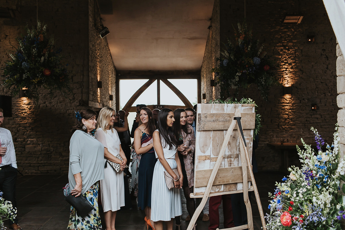 Kate were a personalised and embroidered Hermione de Paula gown for her Cripps Barn Wedding. Photography by Lee Garland.