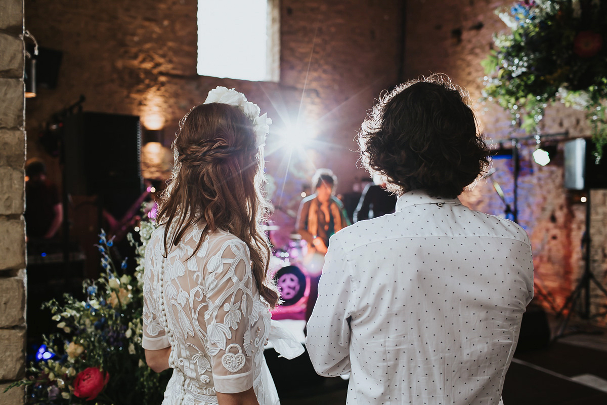 Kate were a personalised and embroidered Hermione de Paula gown for her Cripps Barn Wedding. Photography by Lee Garland.