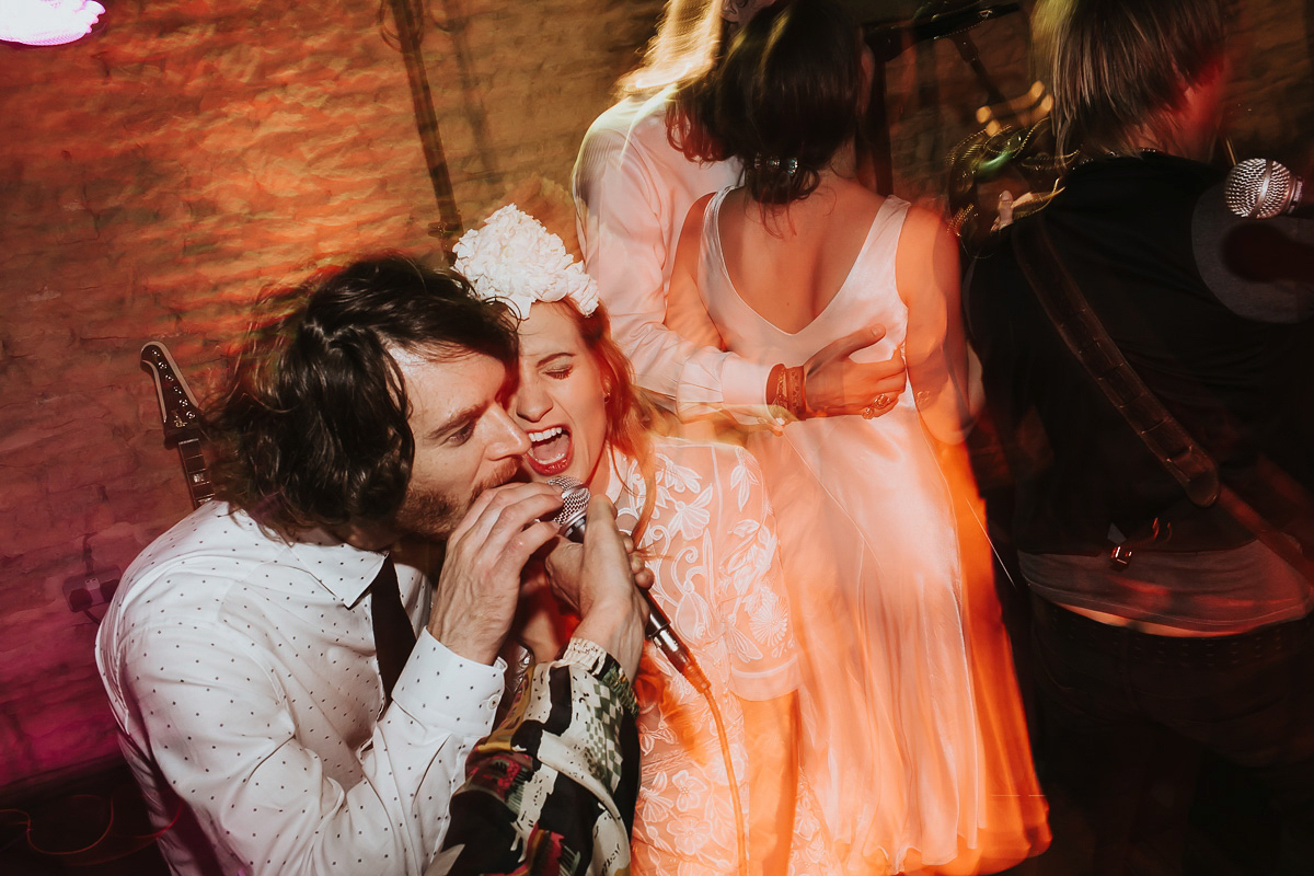 Kate were a personalised and embroidered Hermione de Paula gown for her Cripps Barn Wedding. Photography by Lee Garland.