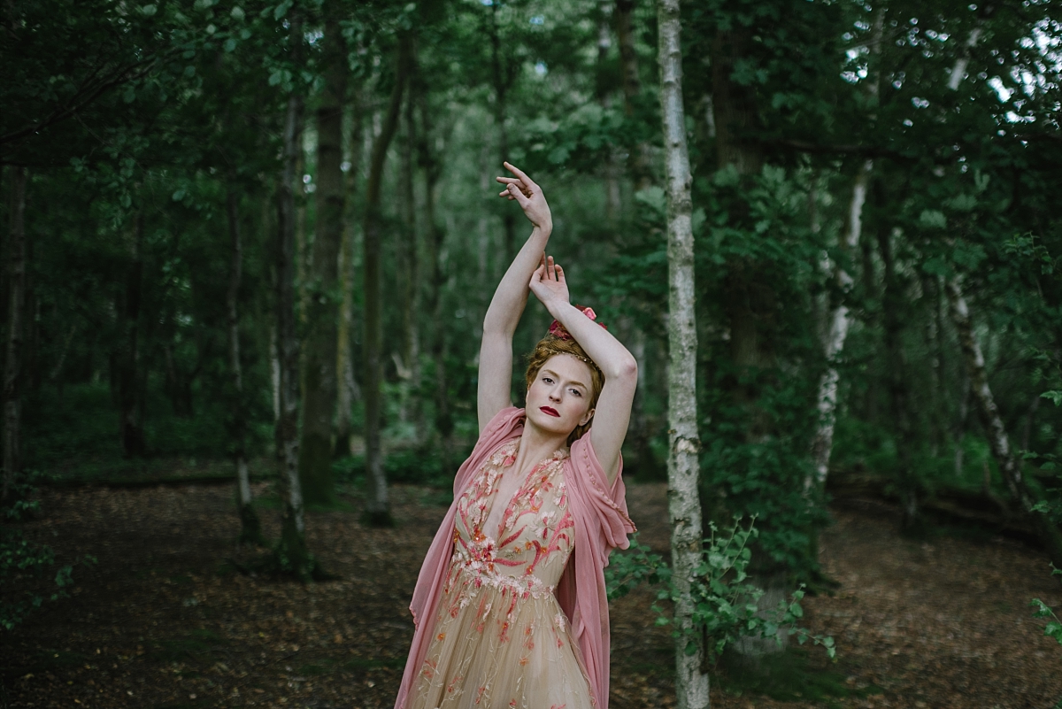 Fragonard coral pink nude embroidered tulle wedding dress JoanneFlemingDesign JMS 18 WEB