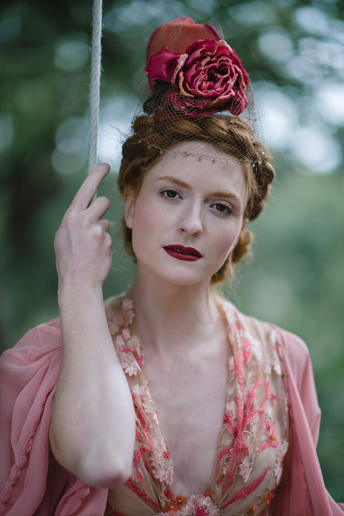 Fragonard coral pink nude embroidered tulle wedding dress JoanneFlemingDesign JMS 1 WEB