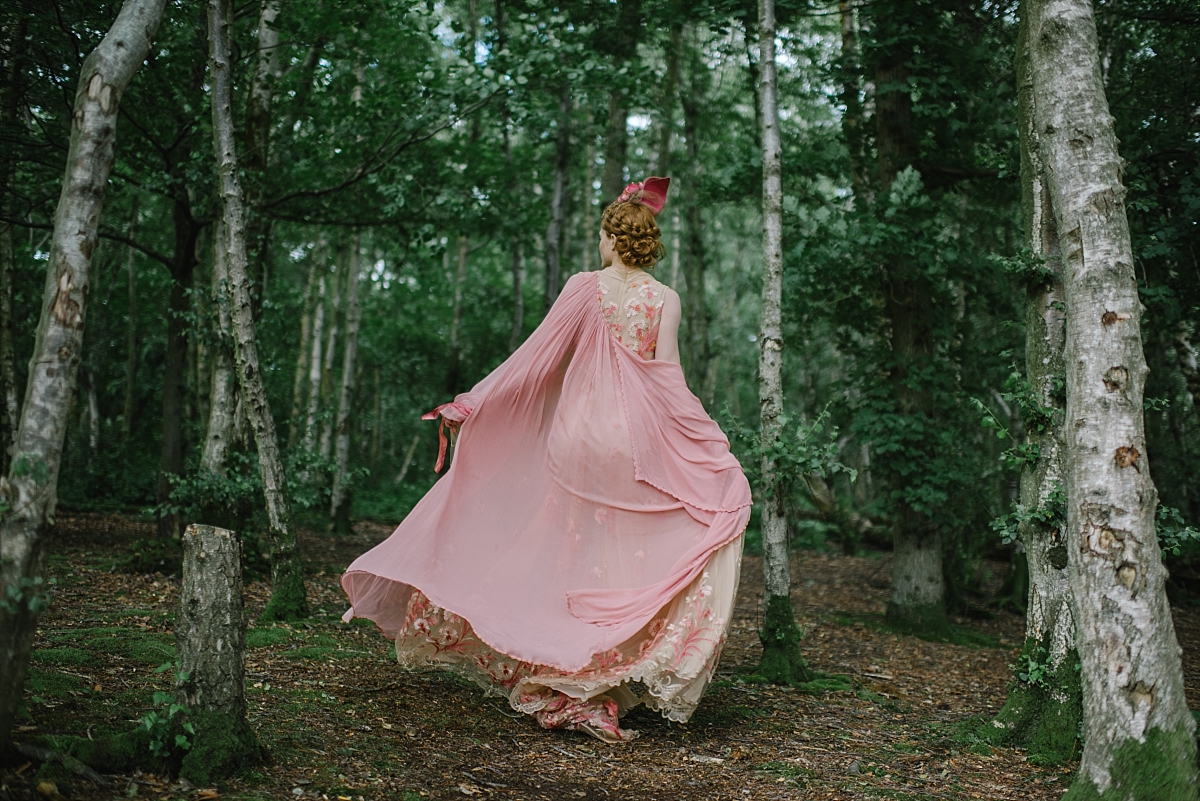 Fragonard coral pink nude embroidered tulle wedding dress JoanneFlemingDesign JMS 26 WEB