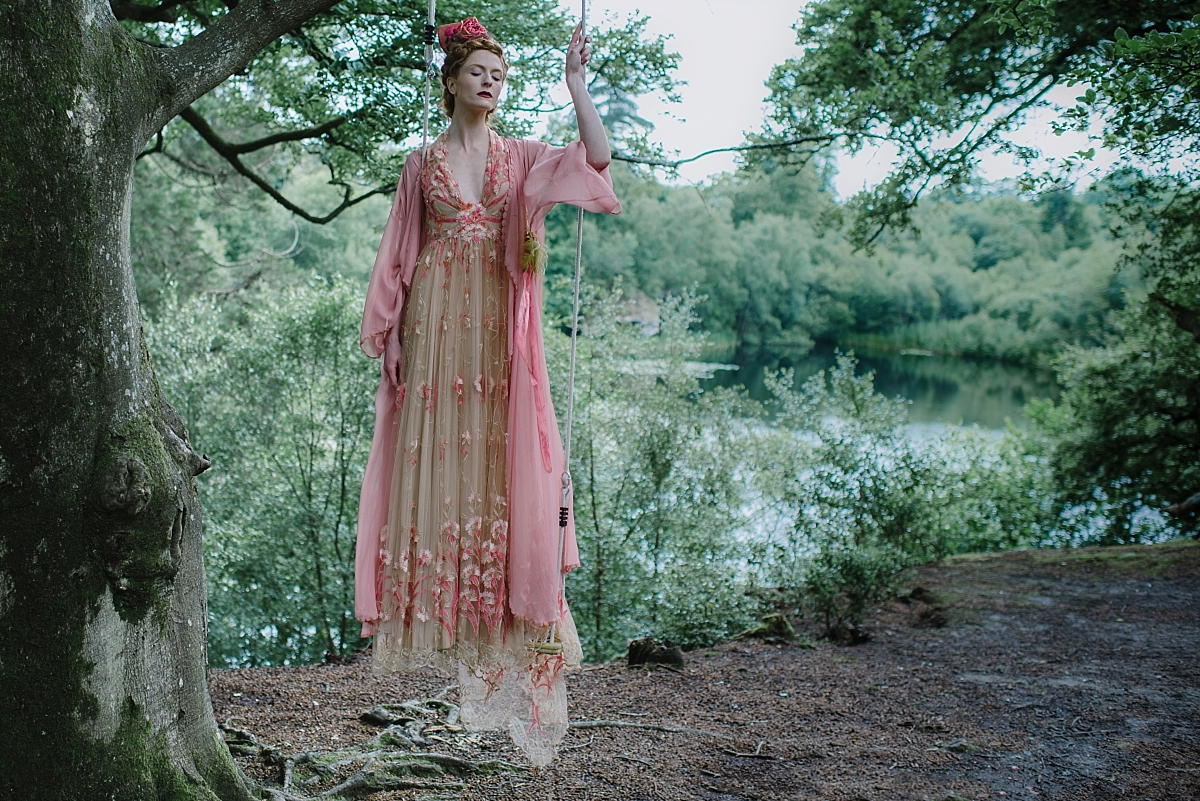 Fragonard coral pink nude embroidered tulle wedding dress JoanneFlemingDesign JMS 6 WEB