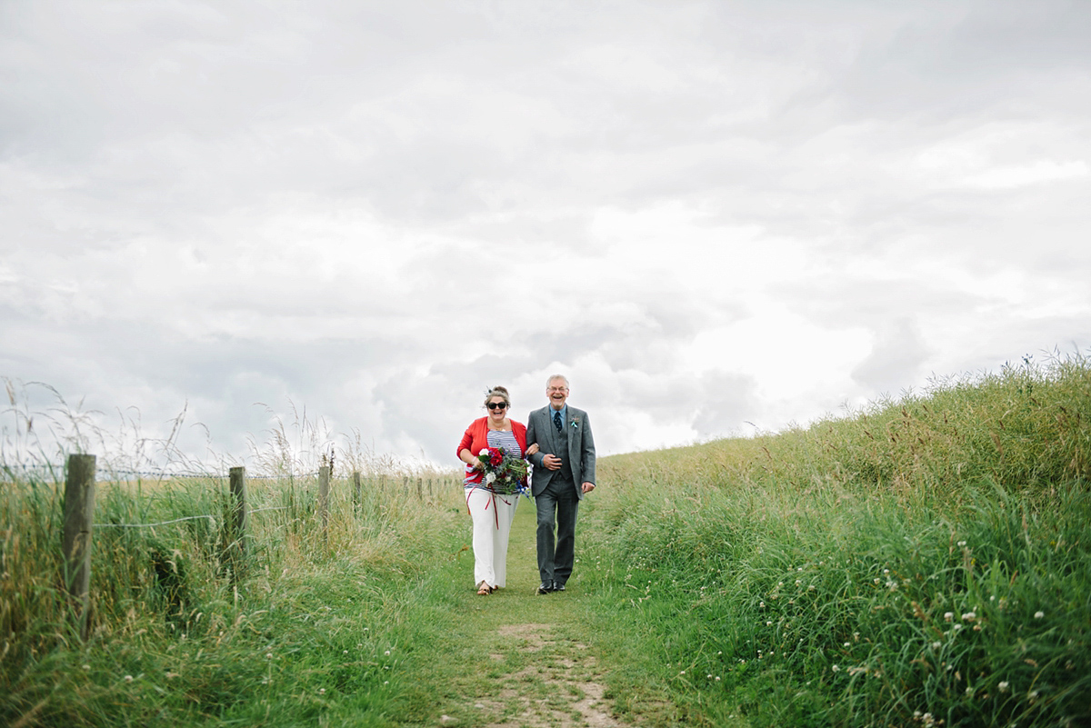 bride in trousers outdoor artsy wedding scotland 30 1